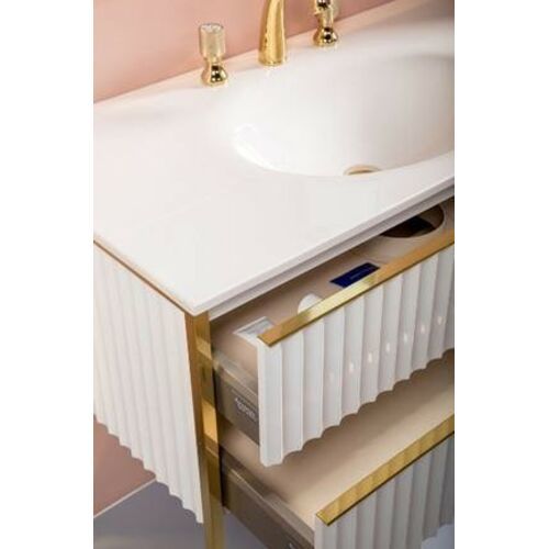 Мебель для ванной Armadi Art Monaco 100 под моноблок белая с золотом