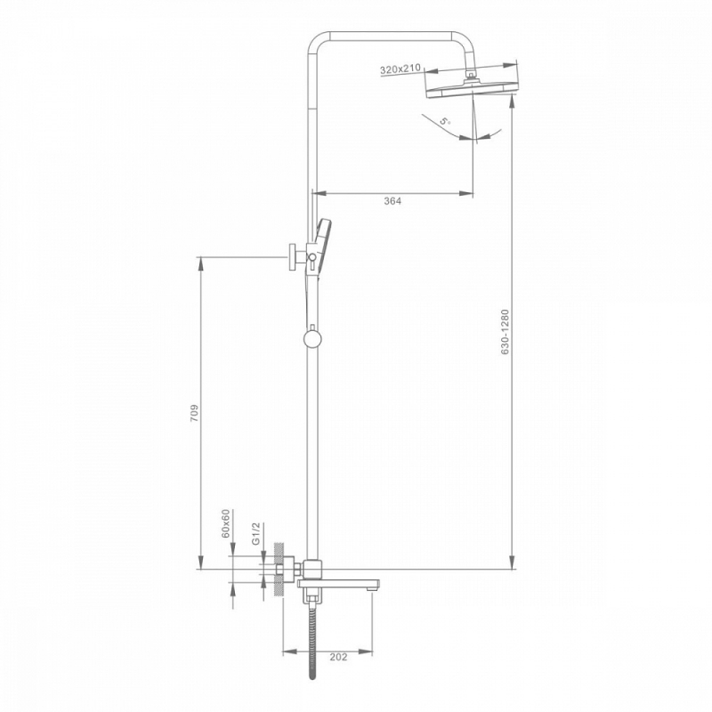 Душевая стойка Raglo R30 графит