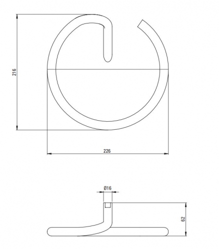 Deante Silia Держатель для полотенец круглый, черный