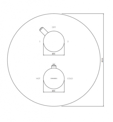 Душевая система скрытого монтажа с термостатом OMNIRES Y  нержавеющая сталь