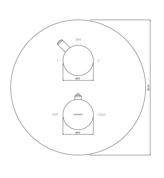Душевая система скрытого монтажа с термостатом OMNIRES Y  нержавеющая сталь