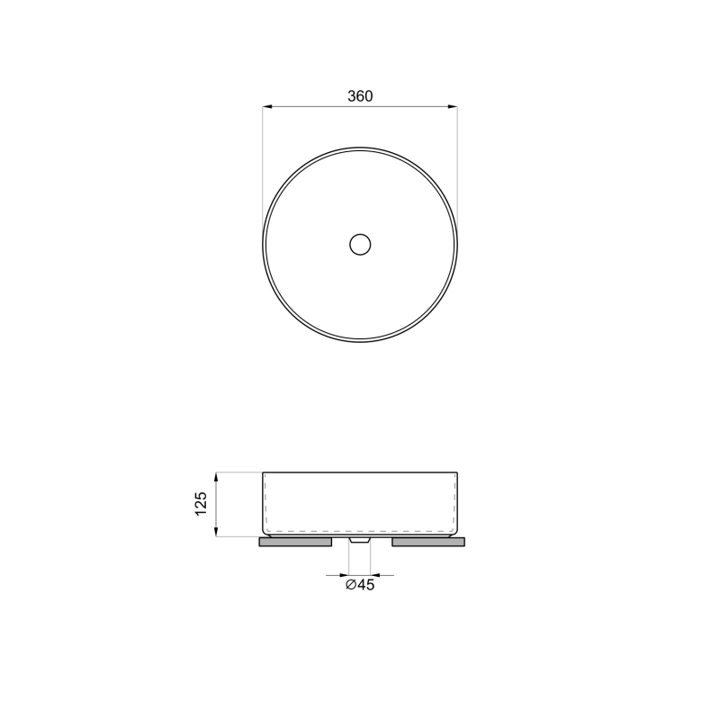 Умывальник Wellsee Coax 36*36
