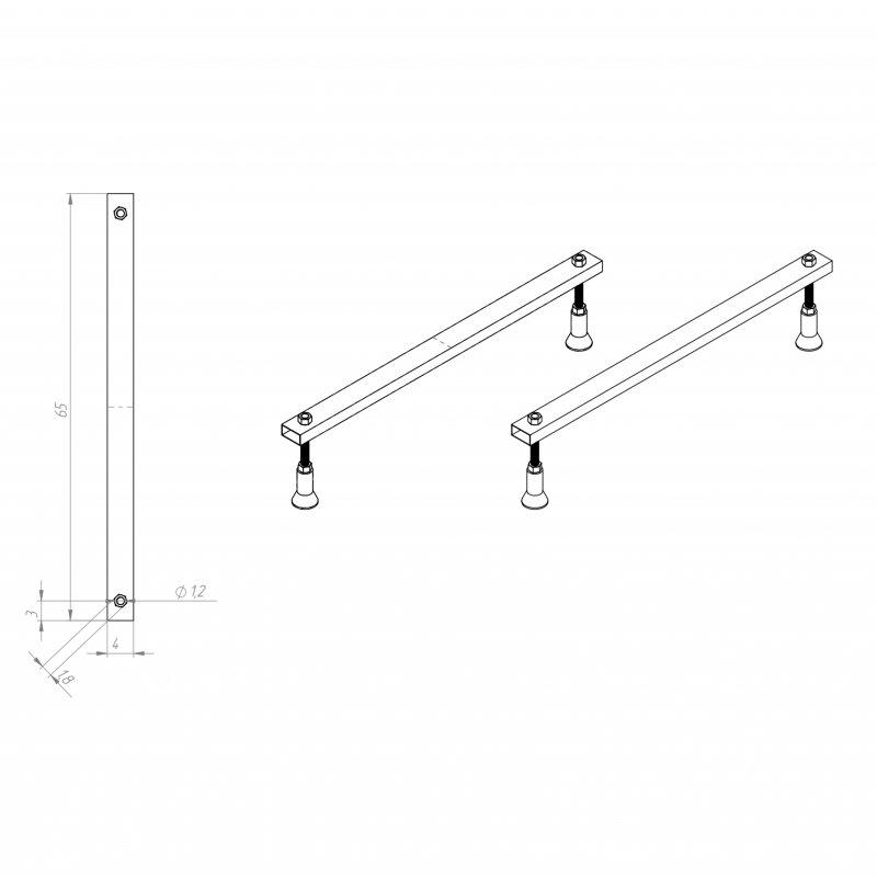 Eurolux Универсальная опорная конструкция с креплением к стене