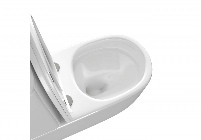 Унитаз напольный, безободковый, система смыва торнадо, Aquatek Optima Plus 620x355x790