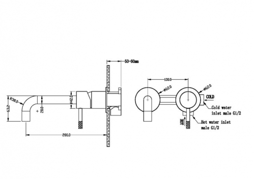 Кнопка для инсталляции ультраплоская Bohema брашированная медь