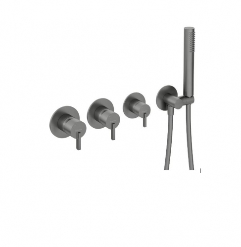 Deante silia смеситель для ванны скрытый монтаж с возможностью комплектации тропическим душем и сифоном с наполнением ванны графит