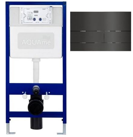 Комплект инсталляции для унитаза AQUAme высота 113 см с металлической кнопкой смыва 