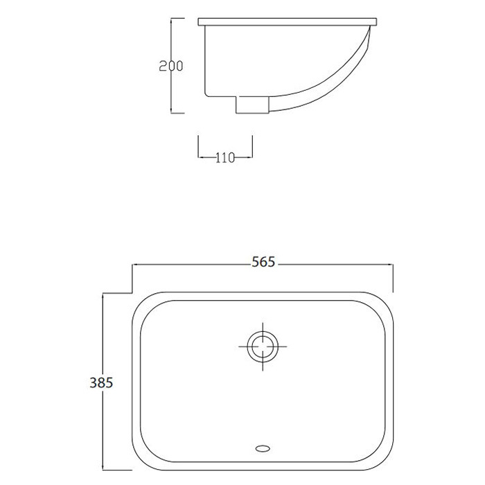 Artceram WASHBASINS NETTUNO Раковина 56х38 см, без отв., с креплениями, встраиваемая, цвет: белый