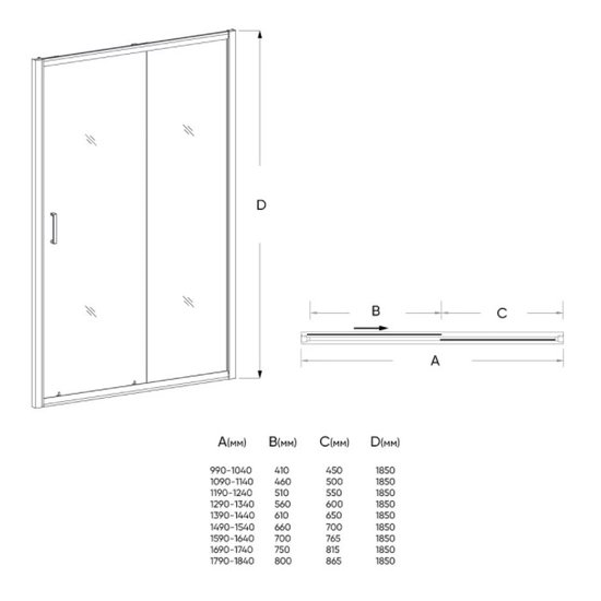 Душевая дверь Veconi Vianno VN-46, прозрачные стекла