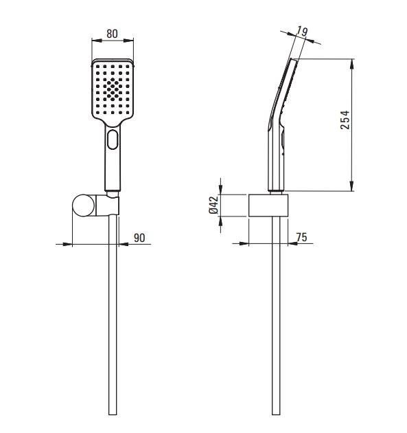 Deante Alpinia Душевой гарнитур с 3-функциональной лейкой, хром