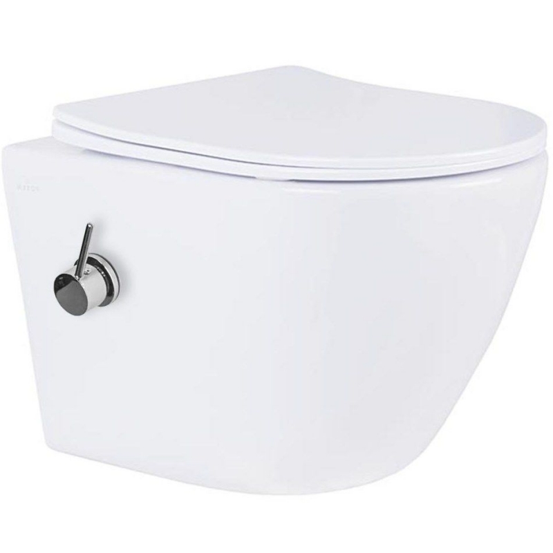 Унитаз подвесной Roxen Antares Bidet Tornado с функцией биде, сиденье Duroplast, Soft Close 49x36