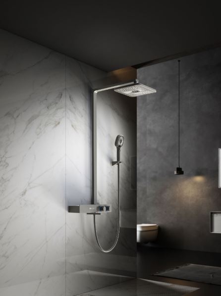 Душевая стойка VINCEA Inspire  термостатическая, вороненая сталь