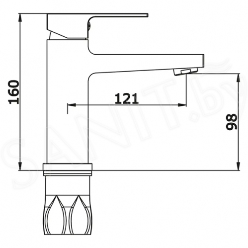 Смеситель для умывальника Vieir графит