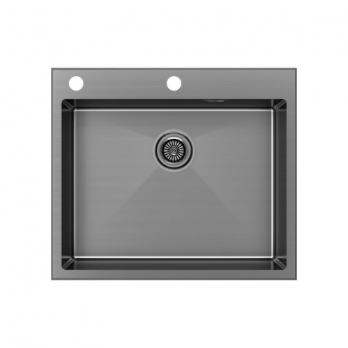 Кухонная мойка PAULMARK KRONER-EDGE 59  (черный/вороненая сталь)