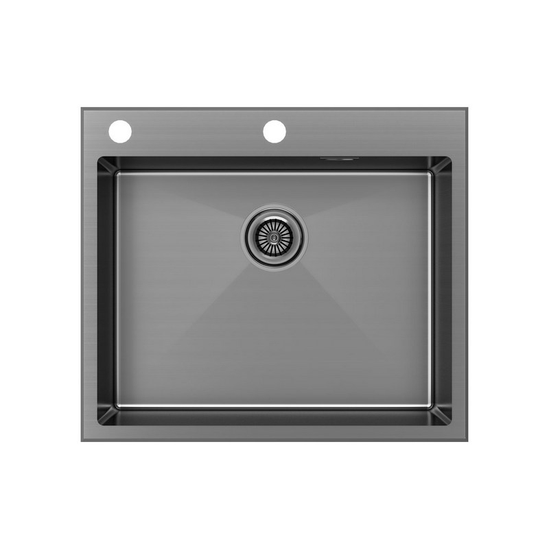 Кухонная мойка PAULMARK KRONER-EDGE 59  (черный/вороненая сталь)