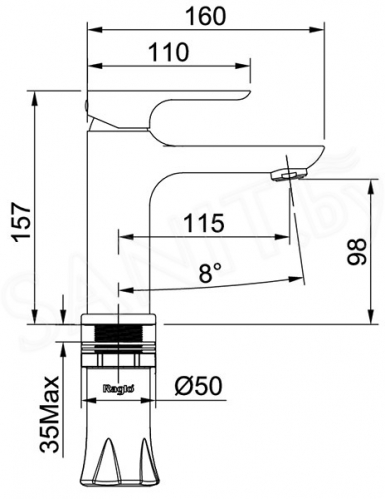 Смеситель для умывальника Raglo R03 графит