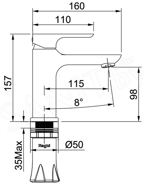 Смеситель для умывальника Raglo R03 графит
