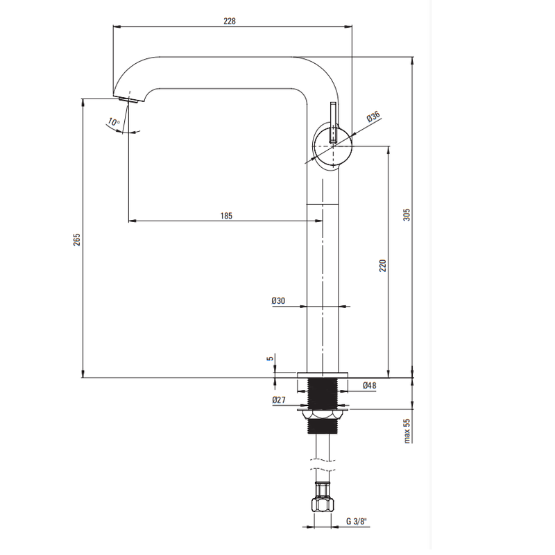 DEANTE SILIA Смеситель для раковины высокий