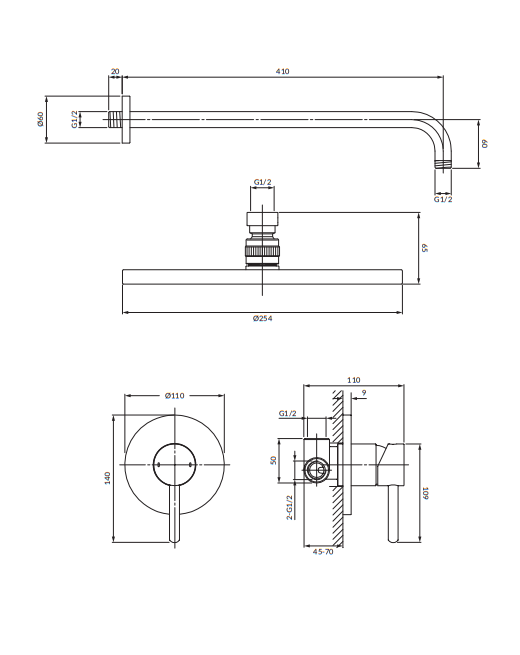 OMNIRES Y ДУШЕВАЯ СИСТЕМА ВСТРОЕННАЯ, БРАШИРОВАННОЕ ЗОЛОТО