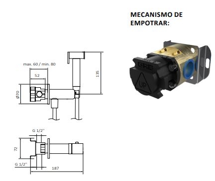 Гигиенический душ GRBmixers с внутренней частью