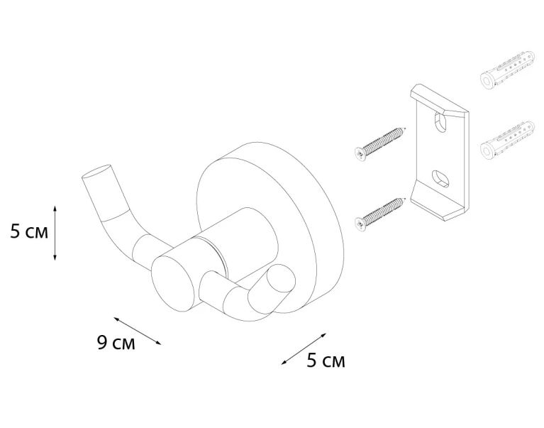 Крючок Fixsen Comfort Gold двойной, золото брашированное