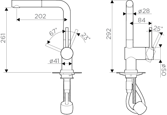 Смеситель кухонный OMOIKIRI Akashi-S-LG 