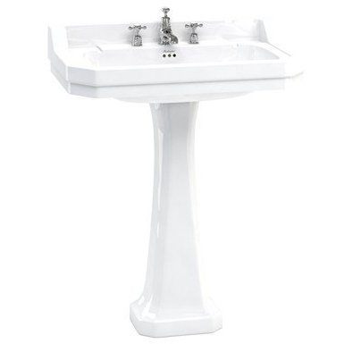 Умывальник Burlington Edwardian 80x51 с пьедесталом P6 белый