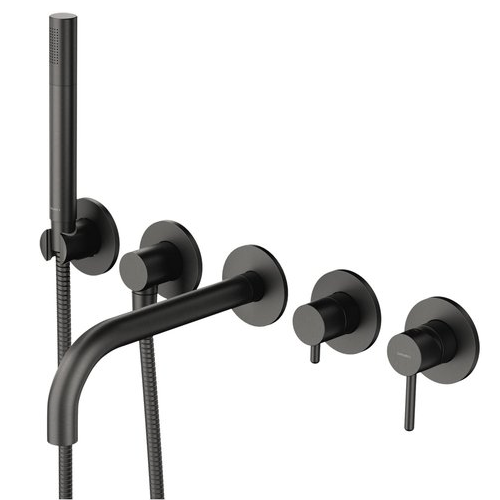 Смеситель скрытого монтажа для ванны Omnires 5-hole графит