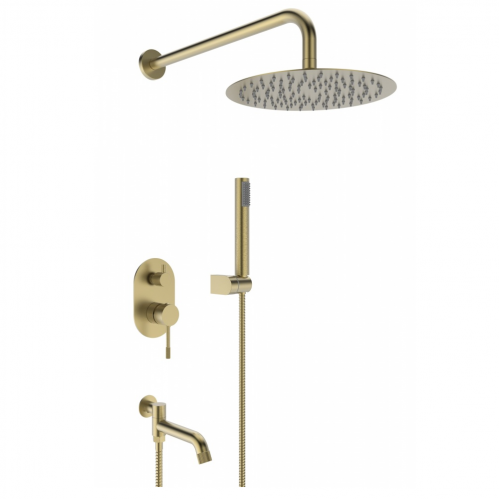 Душевая система Vieir скрытого монтажа, золото брашированное