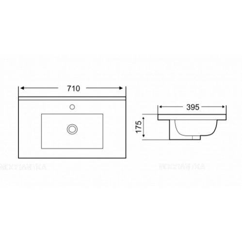 Раковина Weltwasser WW Deilbach 70 см, белая глянцевая
