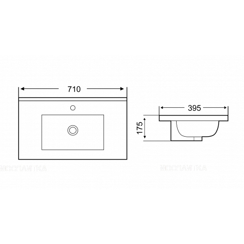 Раковина Weltwasser WW Deilbach 70 см, белая глянцевая
