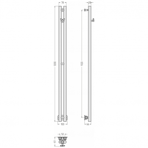 Сунержа Нюанс PRO 1200х50 нержавеющая сталь