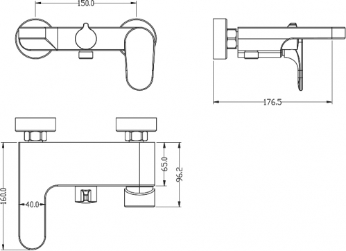   Смеситель для для ванны Boheme Spectre брашированное золото