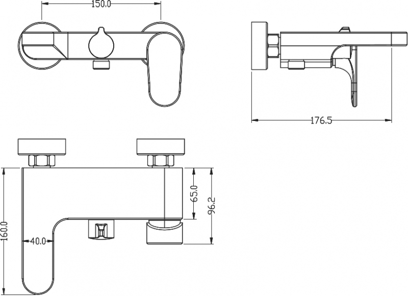   Смеситель для для ванны Boheme Spectre брашированное золото
