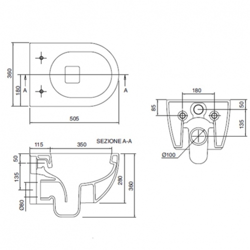 Унитаз  Scarabeo GLAM TWIST HUNG WC в цвете tobacco