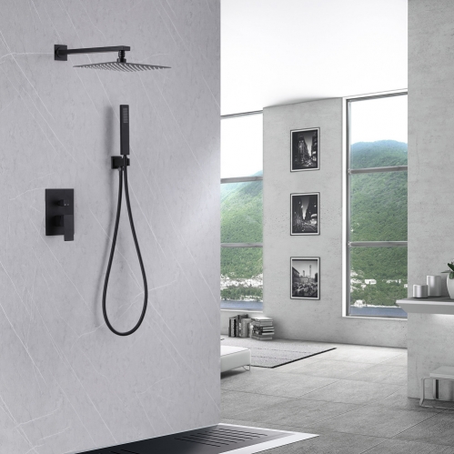 Душевая система ABBER Daheim  черная матовая 