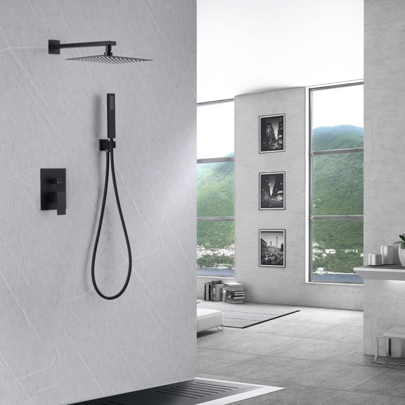 Душевая система ABBER Daheim  черная матовая 