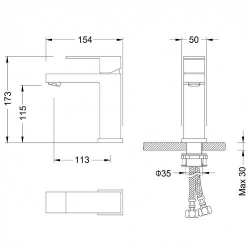 Cмеситель для умывальника Grocenberg Хром
