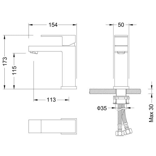 Cмеситель для умывальника Grocenberg Хром