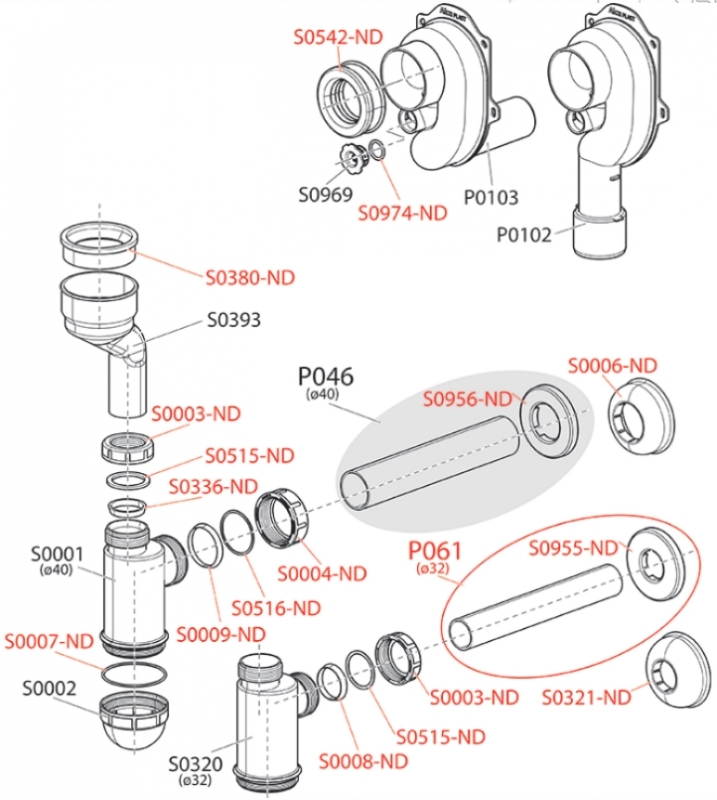 Cифон для писсуара с манжетой ALCAPLAST