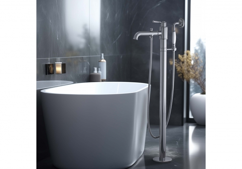 Смеситель для ванны напольный (внешняя и скрытая часть) AQUATEK Классик