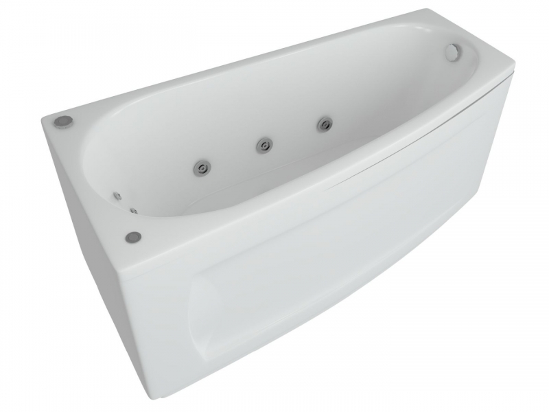 Акриловая асимметричная ванна Aquatek Пандора 160х75 с каркасом в комплекте