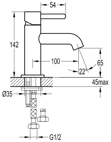 Смеситель для раковины Omnires Y, хром