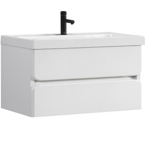 Тумба с умывальником Бостон белый глянцевый 