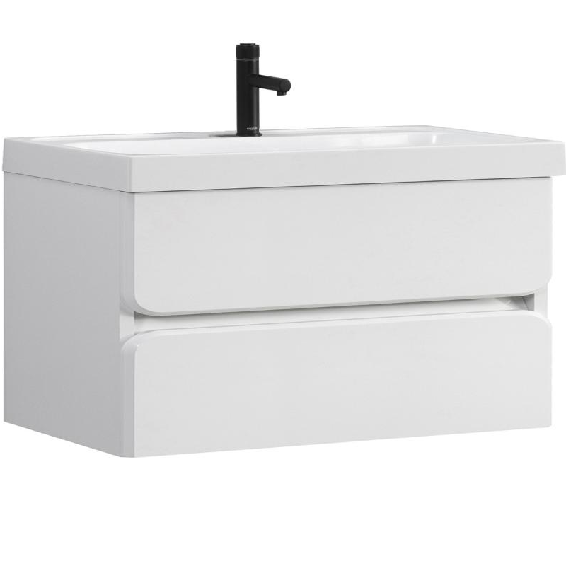 Тумба с умывальником Бостон белый глянцевый 