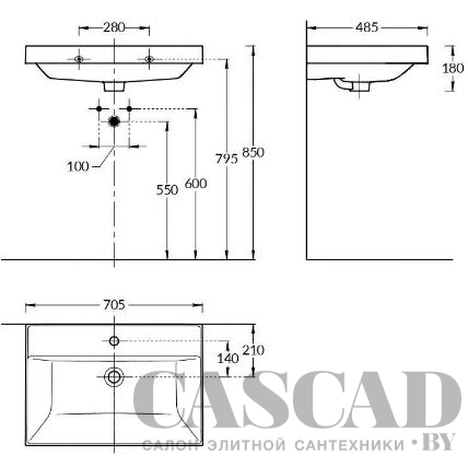  Умывальник KERAMA MARAZZI Cubo 