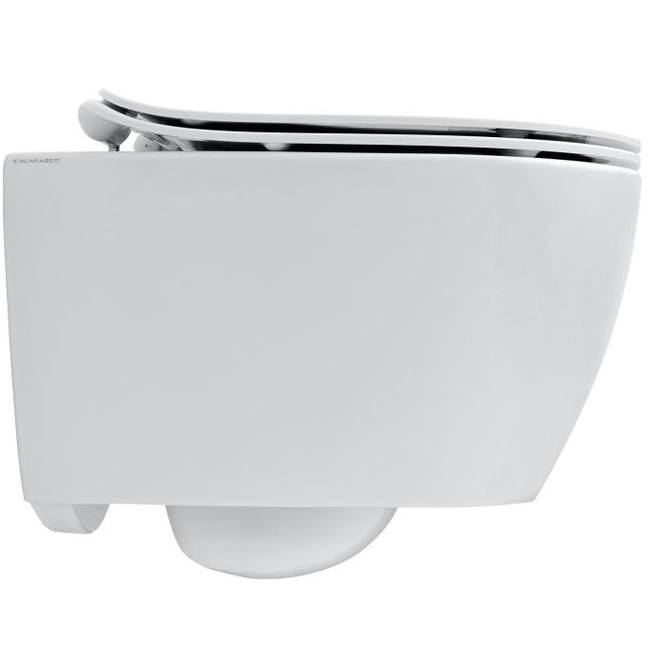 Унитаз подвесной Scarabeo Moon 50.5*36 безободковый, белый с сидением sofltclose