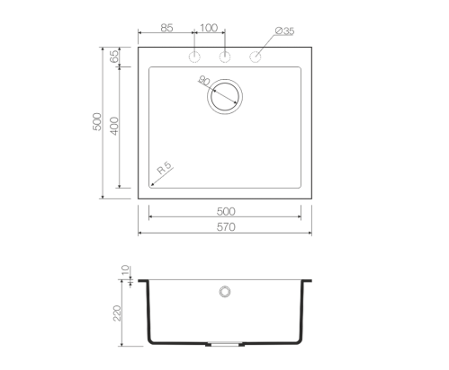 Кухонная мойка из гранита Omoikiri Bosen 57-WH белый