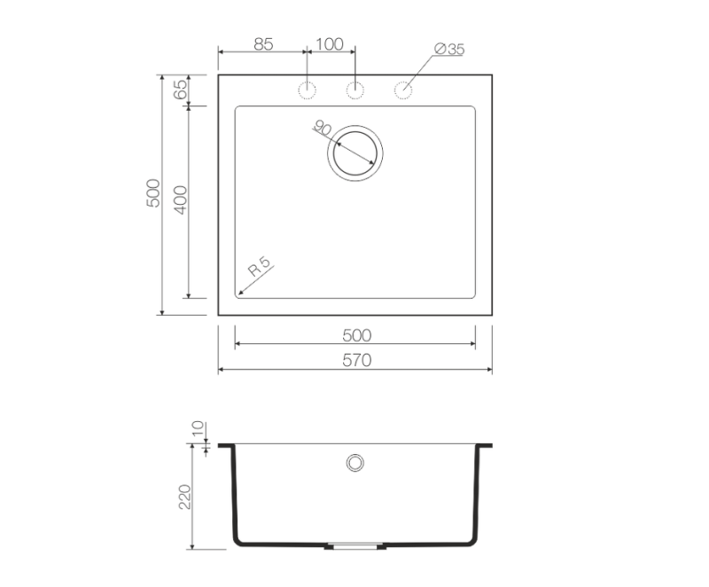Кухонная мойка из гранита Omoikiri Bosen 57-WH белый
