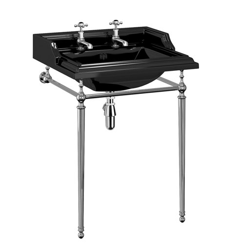 КЛАССИЧЕСКАЯ ЧЁРНАЯ РАКОВИНА 65*58 НА 1, 2 ИЛИ 3 ОТВЕРСТИЯ, цвет черный 